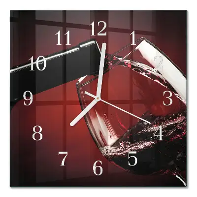 Wanduhr mit motiv quadratisch Ein Glas Wein