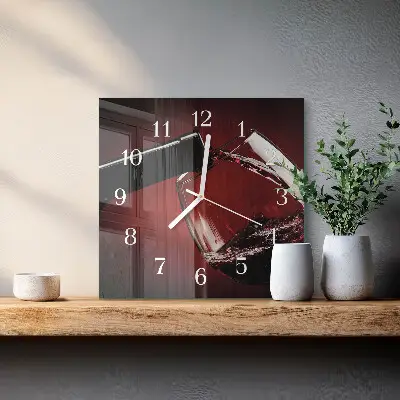 Wanduhr mit motiv quadratisch Ein Glas Wein
