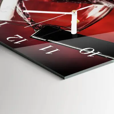 Wanduhr mit motiv quadratisch Ein Glas Wein
