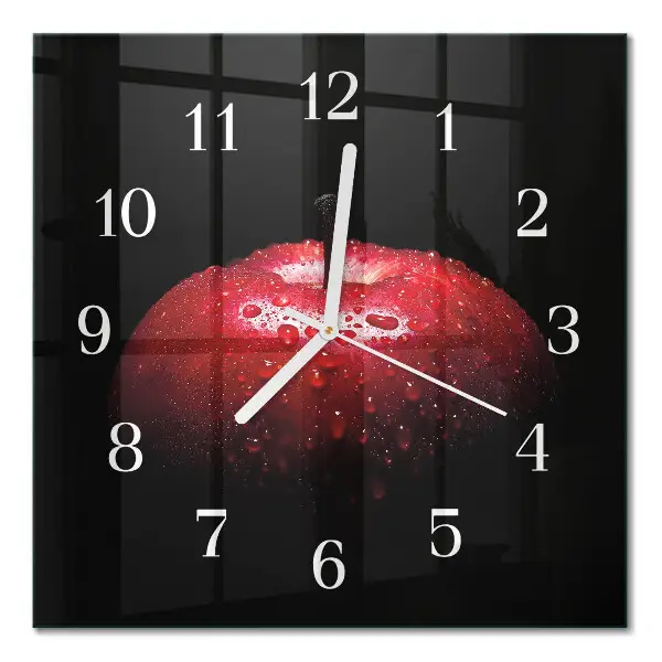 Quadratische wanduhr Apfel