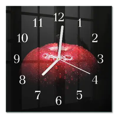 Quadratische wanduhr Apfel