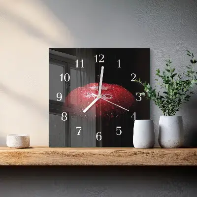 Quadratische wanduhr Apfel
