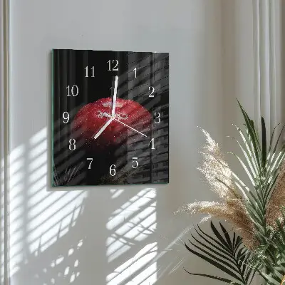 Quadratische wanduhr Apfel