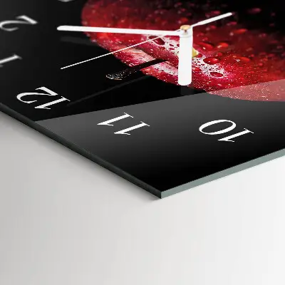 Quadratische wanduhr Apfel