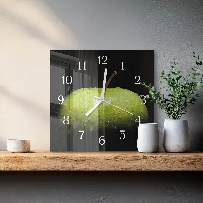 Glasuhr quadratisch Apfel