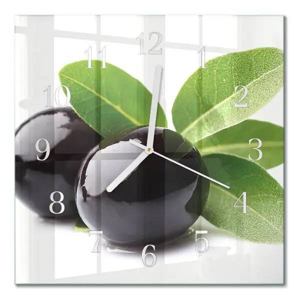 Quadratische wanduhr modern Oliven