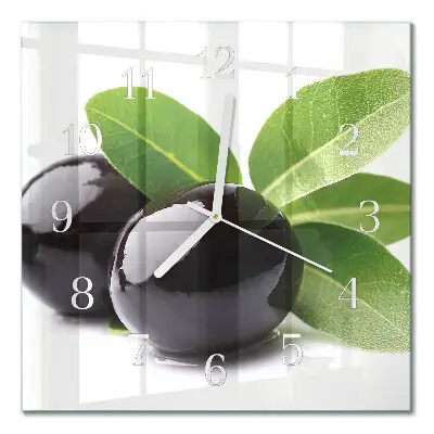 Quadratische wanduhr modern Oliven