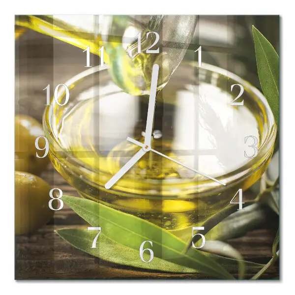 Quadratische wanduhr Olivenöl