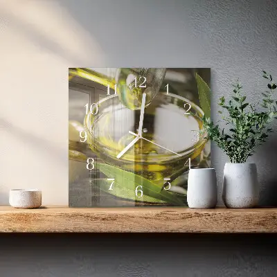 Quadratische wanduhr Olivenöl