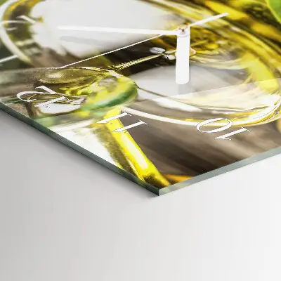 Quadratische wanduhr Olivenöl