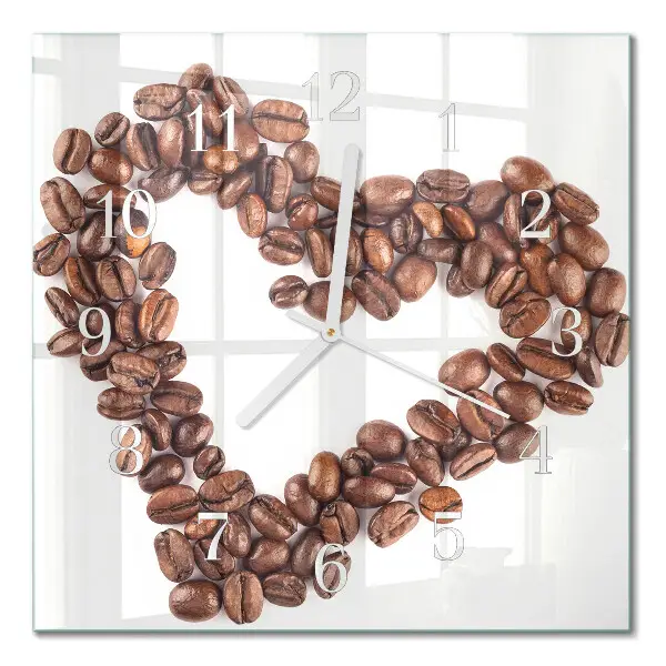 Glasuhr quadratisch Kaffeebohnen