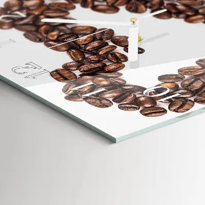 Glasuhr quadratisch Kaffeebohnen