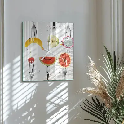 Wanduhr mit motiv quadratisch Obst