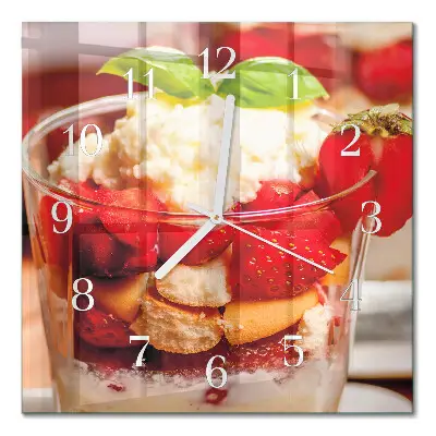 Quadratische wanduhr Obst