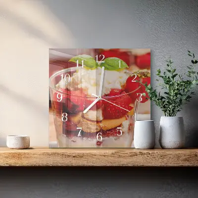 Quadratische wanduhr Obst
