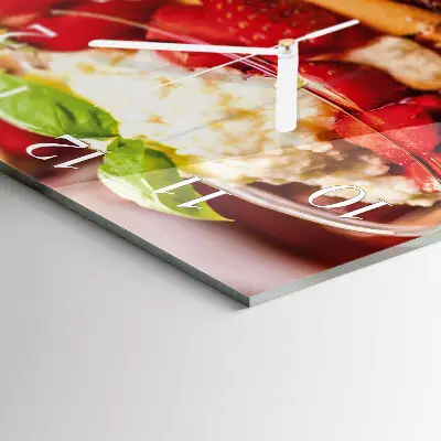 Quadratische wanduhr Obst