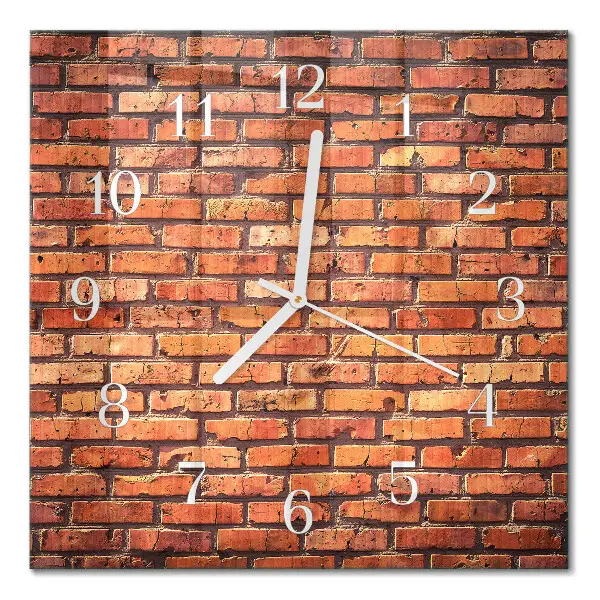 Quadratische wanduhr modern Ziegelmauer