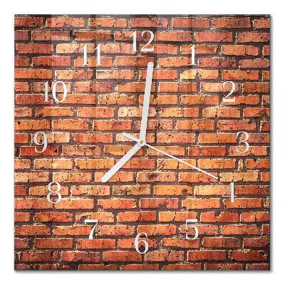 Quadratische wanduhr modern Ziegelmauer