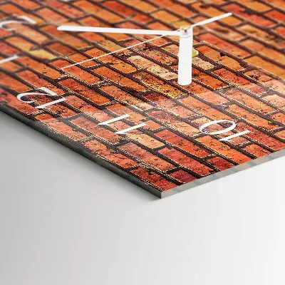Quadratische wanduhr modern Ziegelmauer