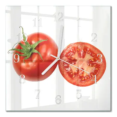 Quadratische wanduhr Tomaten
