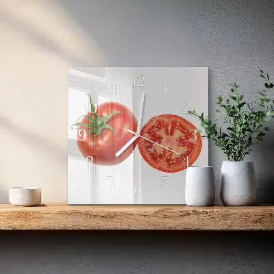 Quadratische wanduhr Tomaten