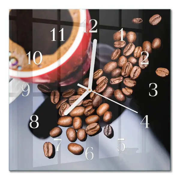 Wanduhr mit motiv quadratisch Eine Tasse Kaffee