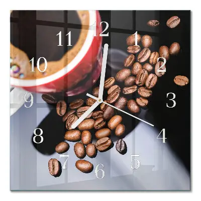Wanduhr mit motiv quadratisch Eine Tasse Kaffee