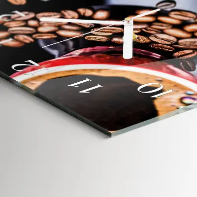 Wanduhr mit motiv quadratisch Eine Tasse Kaffee