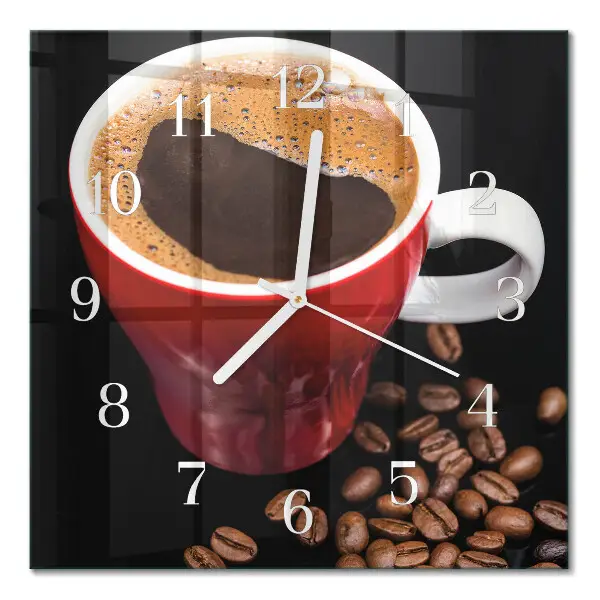 Moderne wanduhr quadratisch Eine Tasse Kaffee