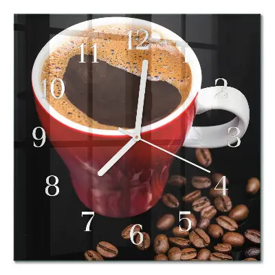 Moderne wanduhr quadratisch Eine Tasse Kaffee