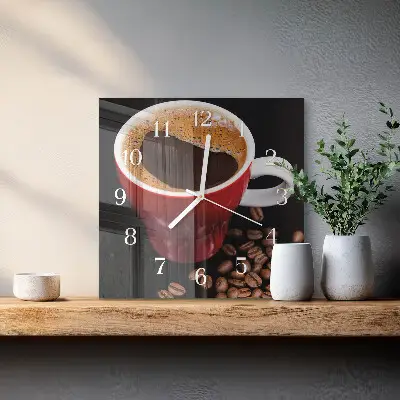 Moderne wanduhr quadratisch Eine Tasse Kaffee