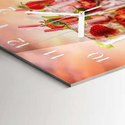 Quadratische wanduhr Erdbeeren