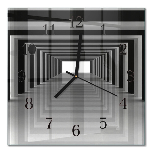 Moderne wanduhr quadratisch 3D-Tunnel