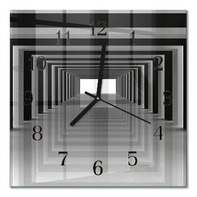 Moderne wanduhr quadratisch 3D-Tunnel