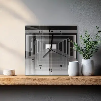 Moderne wanduhr quadratisch 3D-Tunnel