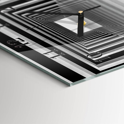 Moderne wanduhr quadratisch 3D-Tunnel