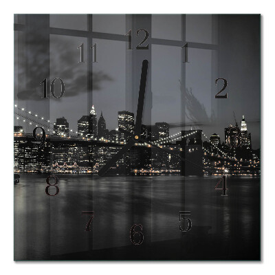 Quadratische wanduhr Horizontale Brücke