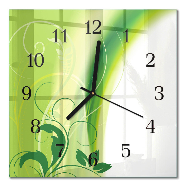 Quadratische wanduhr modern Blumenmuster