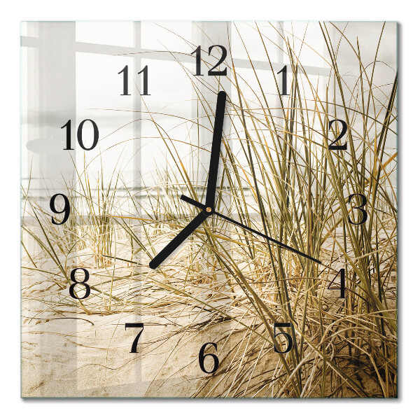 Quadratische wanduhr modern Strandgras