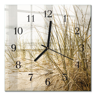 Quadratische wanduhr modern Strandgras