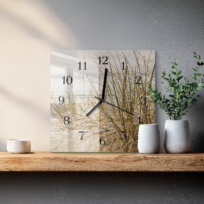 Quadratische wanduhr modern Strandgras