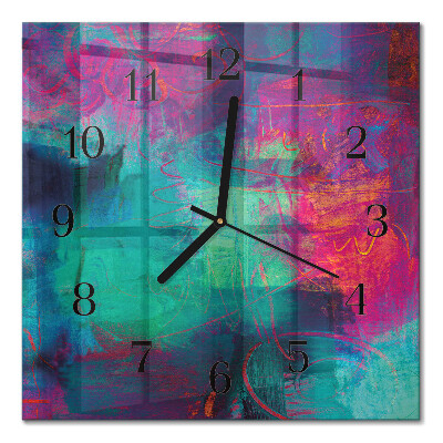 Quadratische wanduhr modern Farbenfrohes Bild