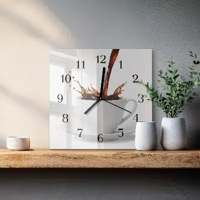 Wanduhr mit motiv quadratisch Eine Tasse Kaffee