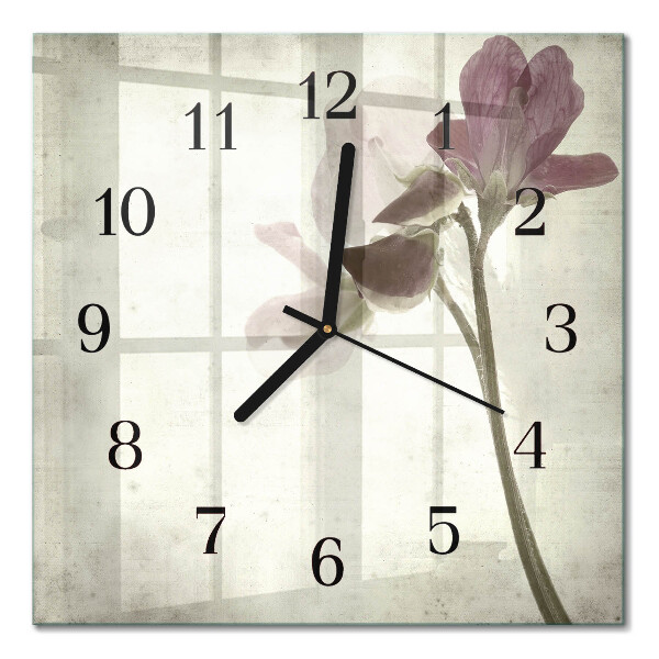 Wanduhr mit motiv quadratisch Vintage-Blume