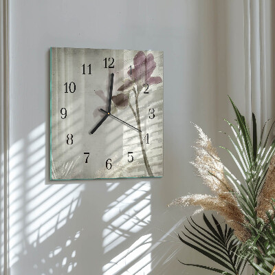 Wanduhr mit motiv quadratisch Vintage-Blume