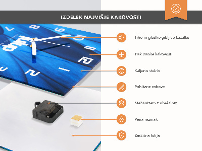 Wanduhr mit motiv quadratisch Vintage-Blume
