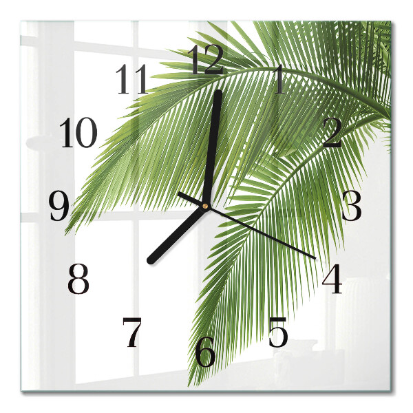 Wanduhr mit motiv quadratisch Palmenblätter