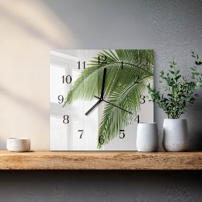 Wanduhr mit motiv quadratisch Palmenblätter