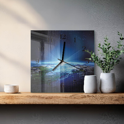 Quadratische wanduhr Das Universum der Erde