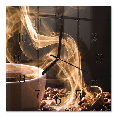 Quadratische wanduhr Eine Tasse Kaffee